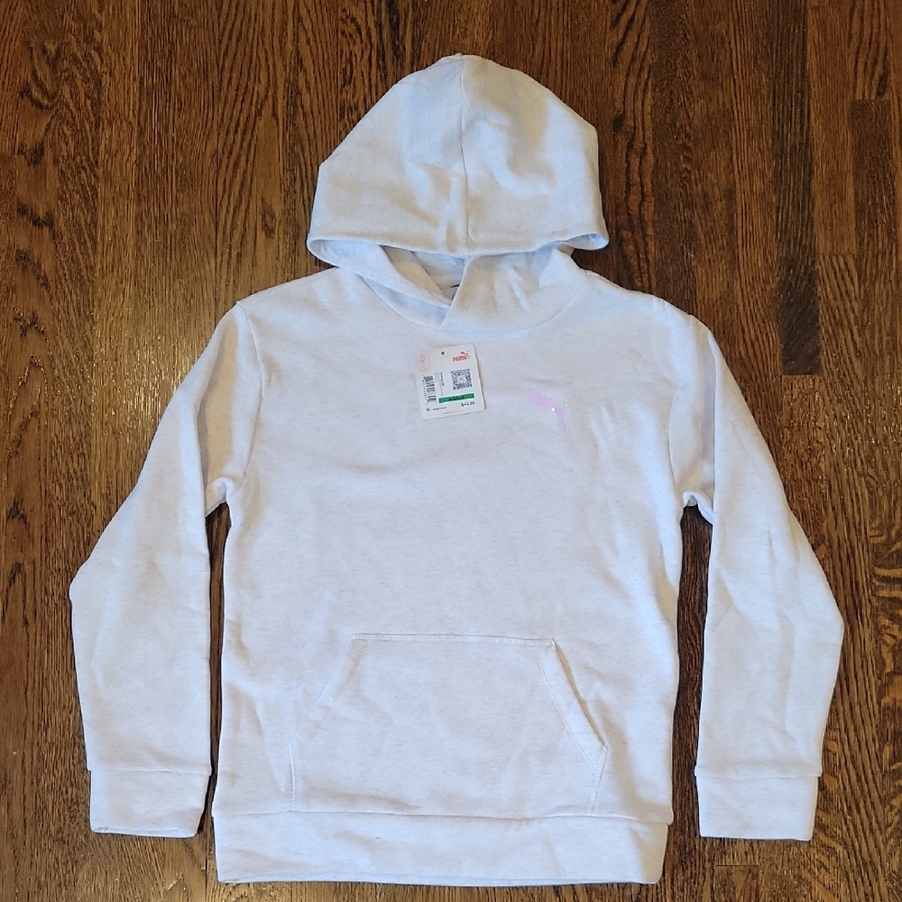 Girls Puma Light Gray Heather Hoodie Size L
